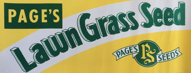 Vintage Paper Pages Lawn Grass Seed Sign – 1960s Superb Graphics for DECOR’