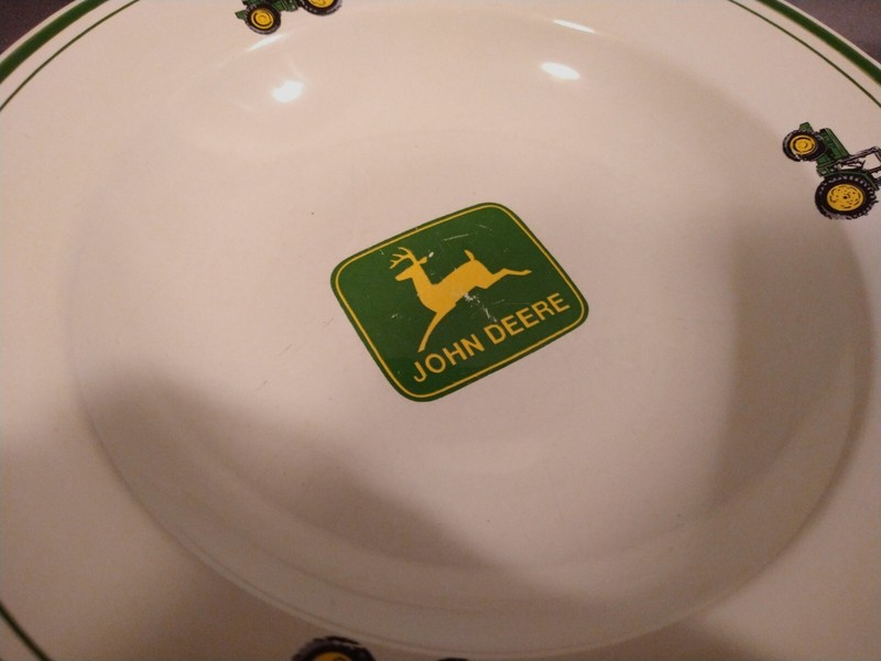 Set Of (2) John Deere Soup Salad Bowls Pasta Plate 9" Gibson Vintage gallery