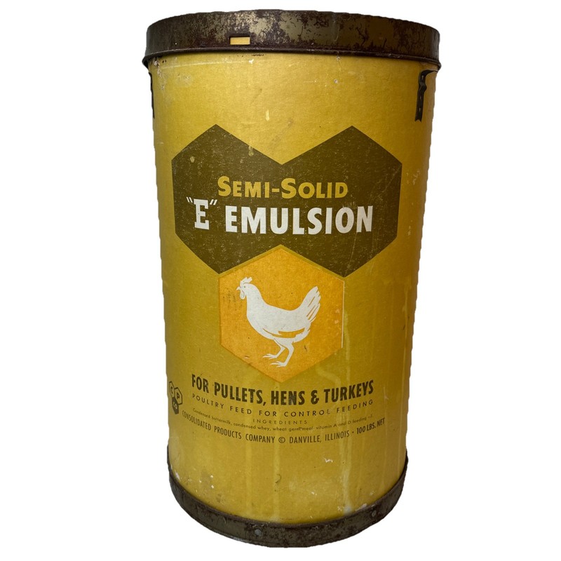 Semi-Solid E Emulsion Poultry Feed 100lb Container Drum Consolidated Products Co