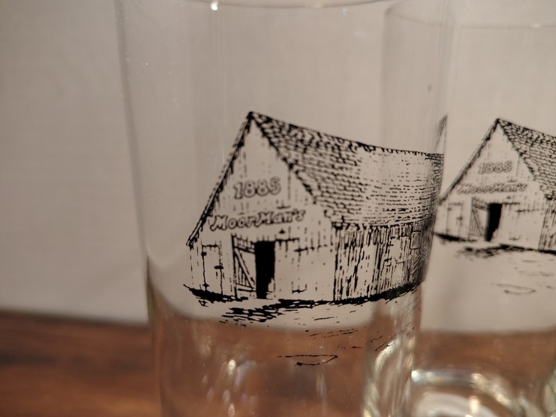 Moor-Man's Set of 4 Vintage Farm Barn 1885 Advertising Drinking Glasses 15 Ounce gallery