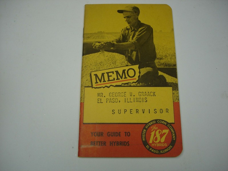 Vintage 1956 Lester Pfister Hybrid Corn Farm Memo Note Book Calendar Ephemera