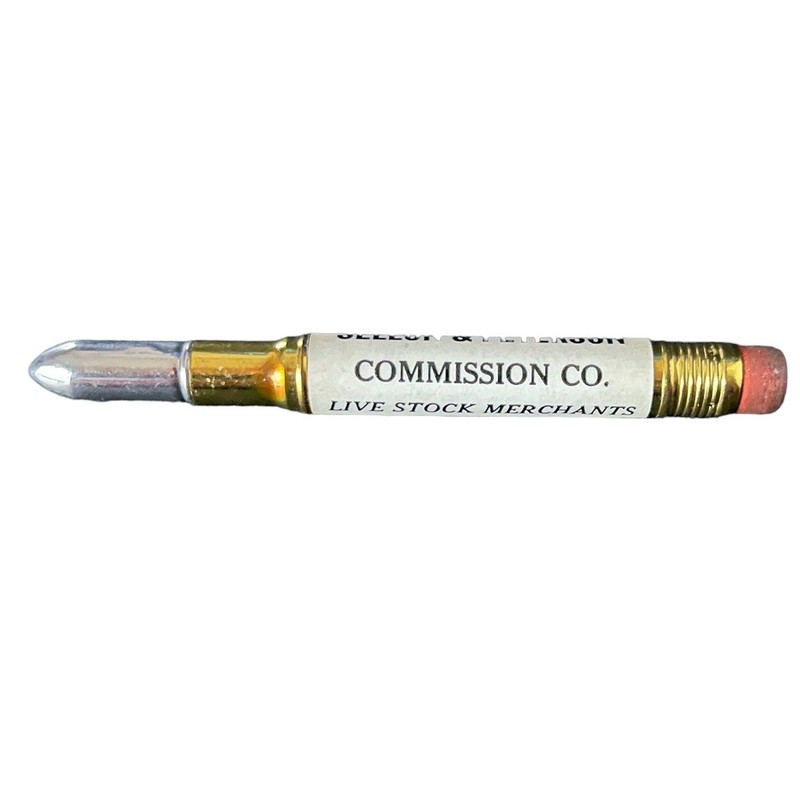 Vtg Sellon & Peterson Commission Co LiveStock Bullet Pencil Sioux City IA EUC gallery