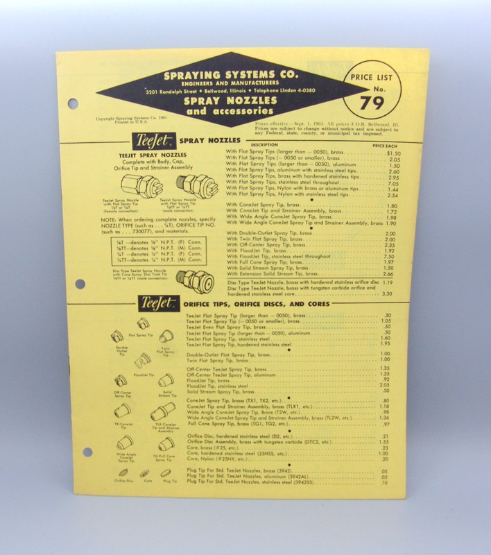 Spraying Systems Co. Agricultural Spray Nozzles & Accessories! Circa 1961! gallery