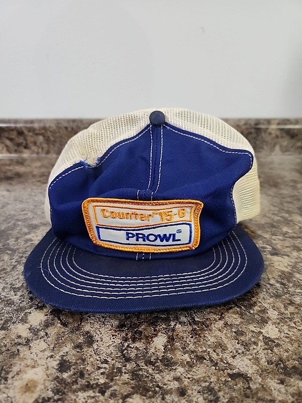 Vtg Counter 15-G Prowl Snapback Trucker Hat Mesh Patch K-Brand Distressed