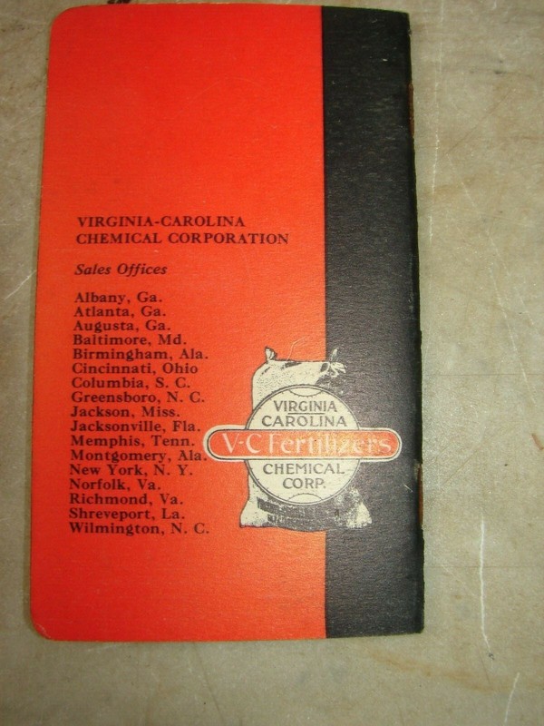 1931 VC Fertilizers Pocket Note Booklet w/ Advertising UNUSED Virginia-Carolina gallery