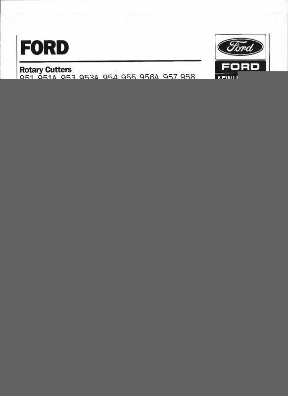 OEM OE Ford 951 951A 953 953A 954 955 956A 957 958 Rotary Cutter Sales Brochure