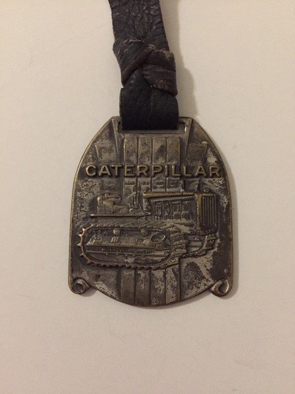 Vintage Caterpillar Tractor Watch Fob Peoria Illinois U.S.A (Free Shipping)