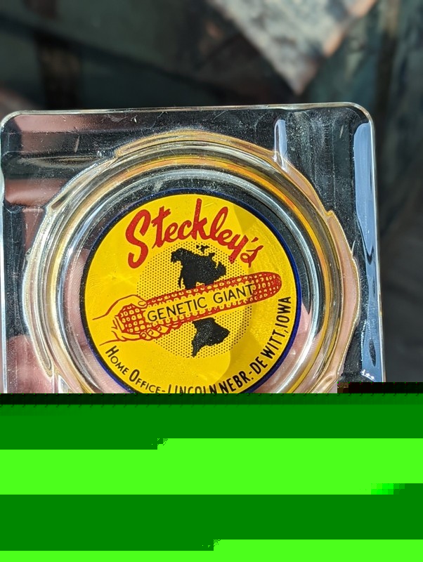 Steckley’s Giant Corn Feed Seed Advertising Ashtray Lincoln Nebraska DeWitt Iowa
