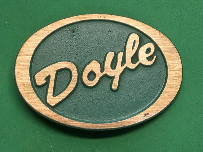 DOYLE AGRICULTURE FERTILIZER EQUIPMENT VINTAGE BRASS BELT BUCKLE