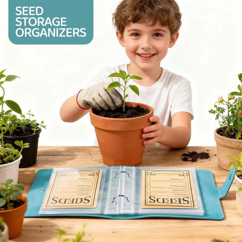 Seed Storage Organizer, Seed Packet Organizer with 50pcs Seed Envelopes gallery
