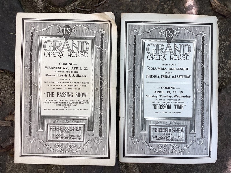 2 Htf Original Vintage Grand Opera House Programs Blossom Time etc. Canton Ohio?