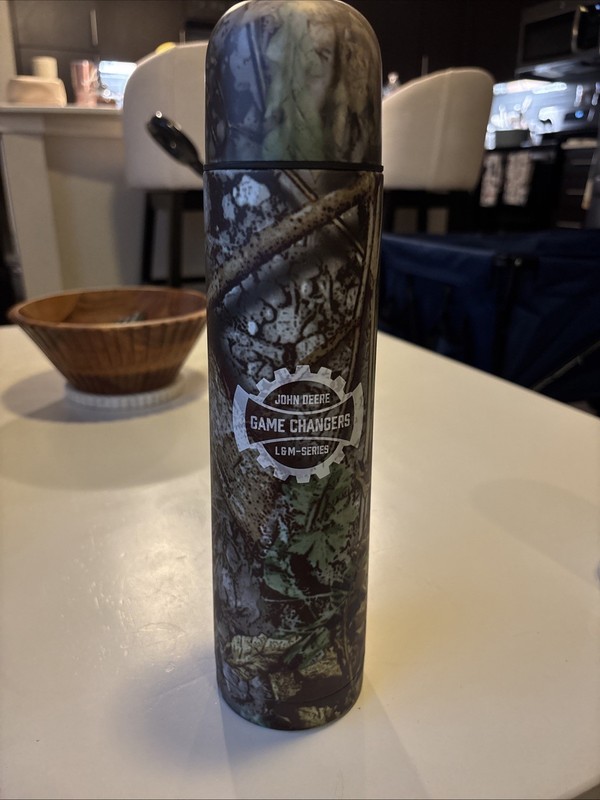 John Deere Gamechangers Thermos Camo New Unused Stainless Steel