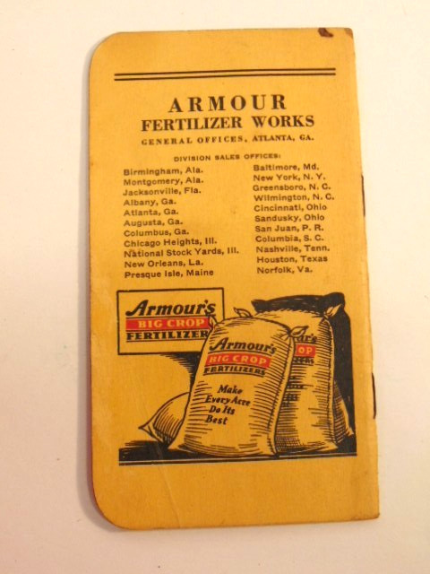 1939-40 Armour's Big Crop Fertilizers advertising notebook gallery