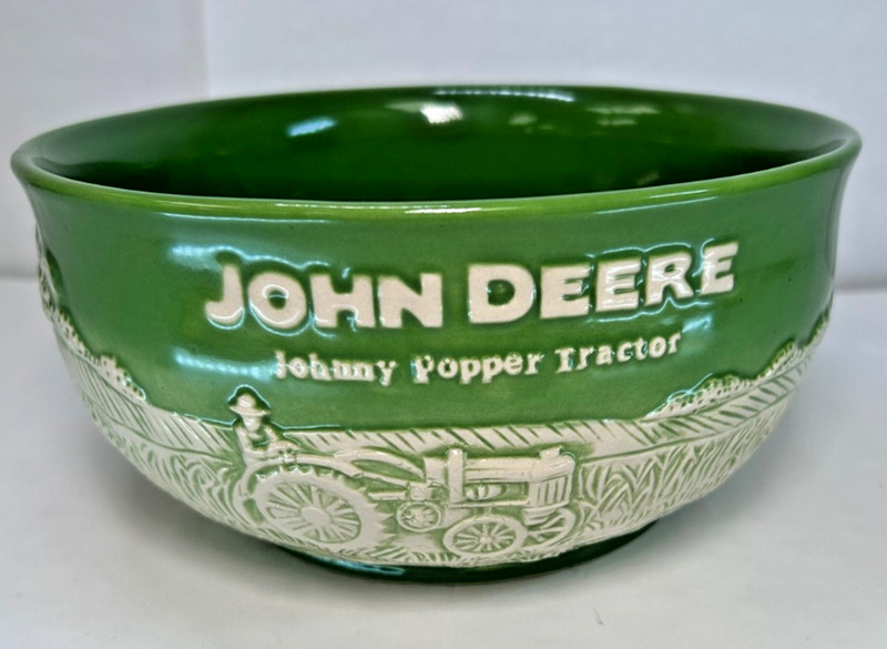 JOHN DEERE STONEWARE BOWL “JOHNNY POPPY TRACTOR”