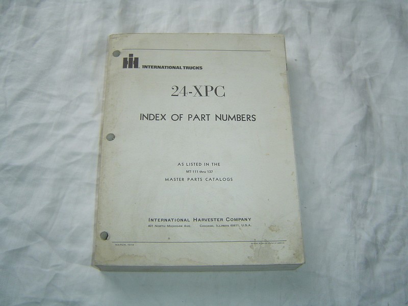 International trucks 24-XPC index of part numbers master parts catalog manual