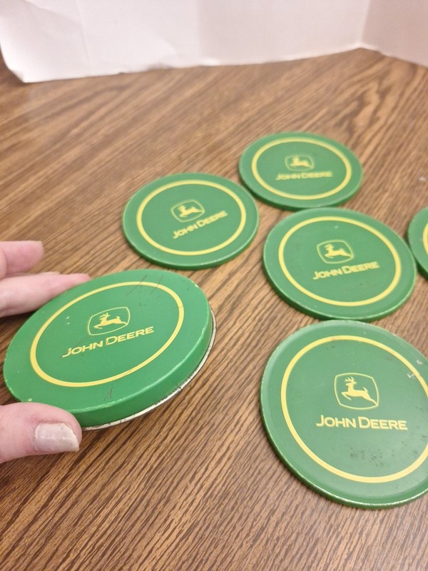 Set of 5 John Deere Coasters in Collectible Tin Made of Cork and Tin gallery