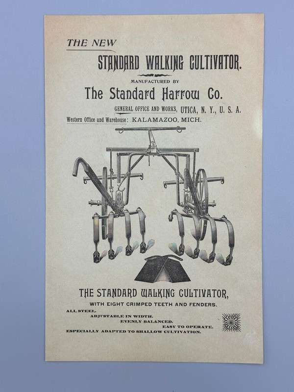 1890s STANDARD CULTIVATOR Harrow FARM Advertising UTICA NY Circular gallery