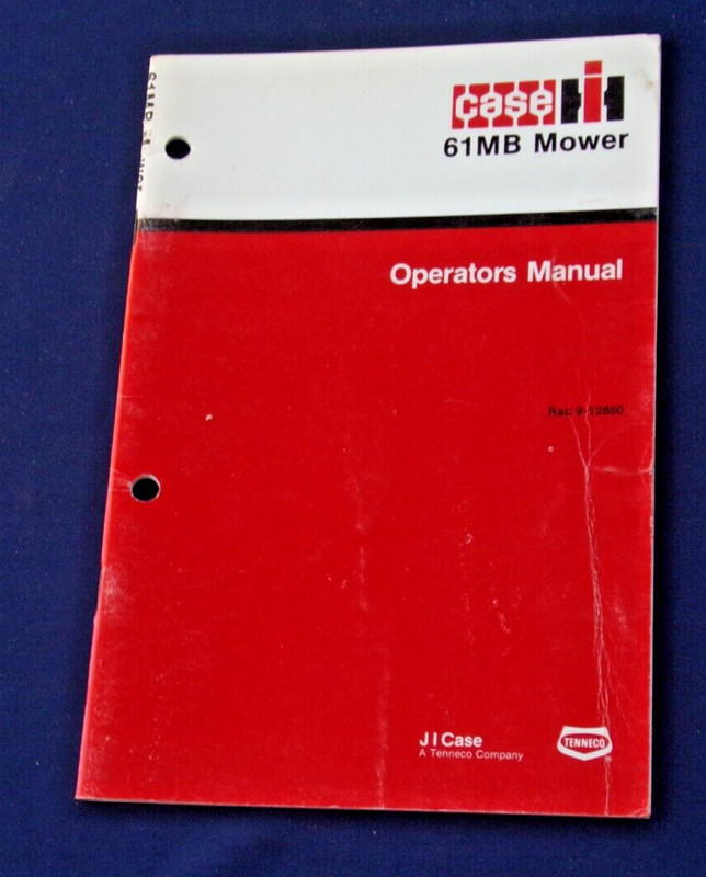 OEM Case IH 61MB Mower Operator’s Owner’s Manual (Rac 9-12850) 32 Pages