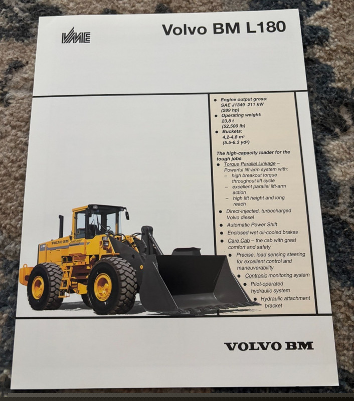 Volvo BM L180 Wheel Loader Brochure FCCA25
