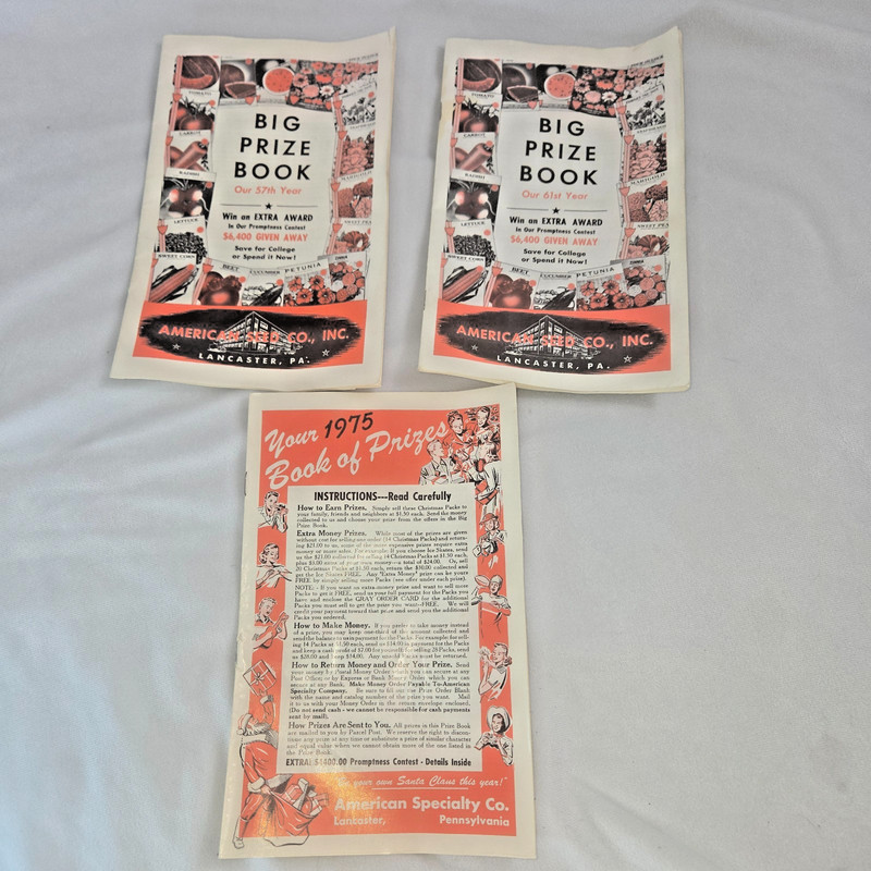 American Seed Co American Specialty 1975 1979 Big Prize Books Seed Sale Packs