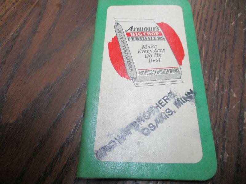 Armour’s Big Crop Fertilizer Advertising Notebook 1941 BROWN BROTHERS OSAKIS MN