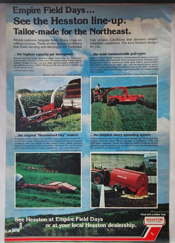 1976 Hesston Farm Equiptment Hay Makers Hydro Swing Mower Farm Farming Print Ad