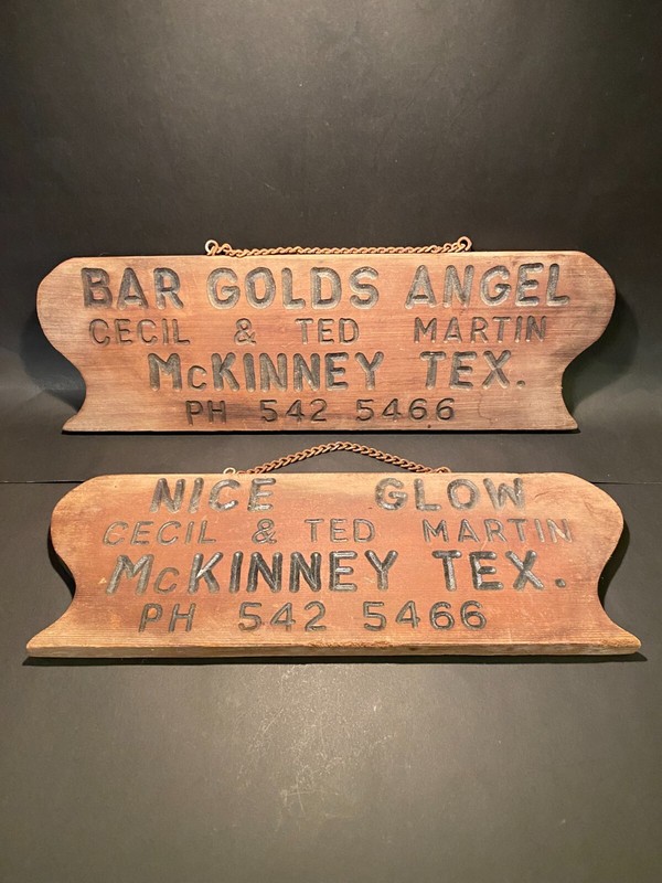 MCKINNEY TEXAS COLLIN COUNTY TX CECIL & TED MARTIN FARM CATTLE COMPETITION SIGNS