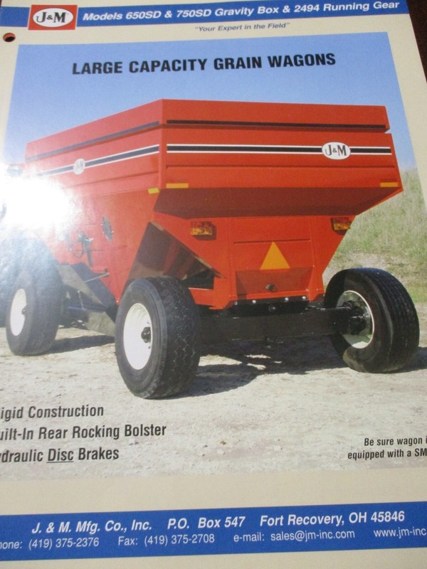 J&M 650SD/750SD Gravity Boxes Sales Brochures, 2 items