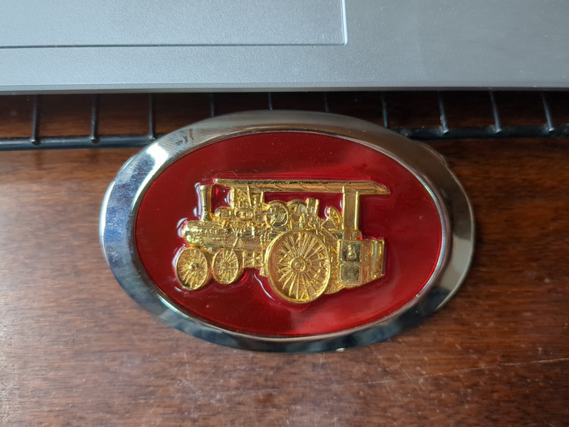 Case 36 60 65 Steam Traction Tractor Belt Buckle Chrome Red And Gold gallery