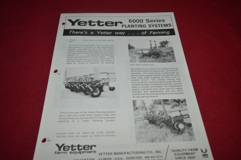 Yetter 6000 Series Planting Systems Dealer’s Brochure YABE10