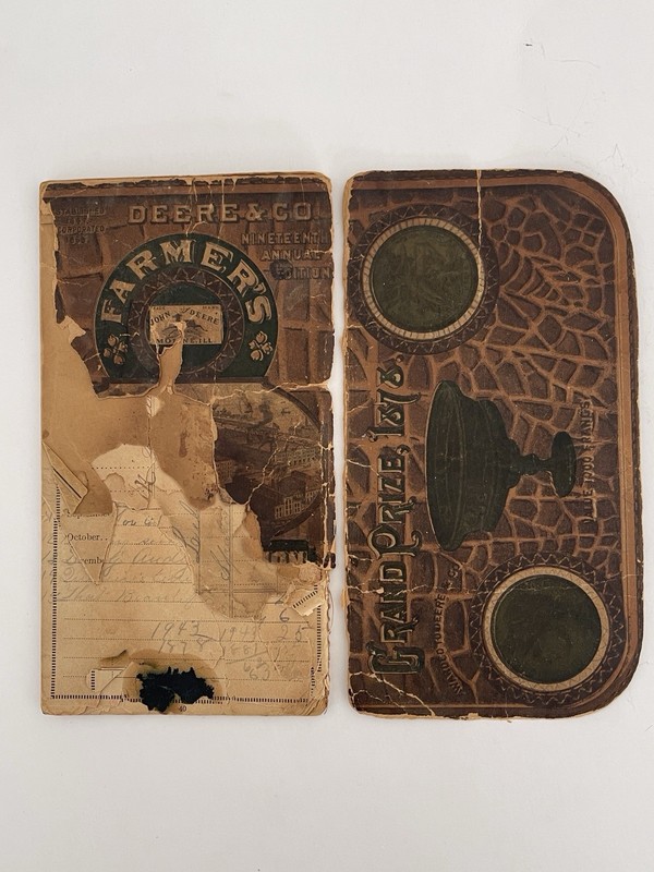 1885 John Deere Farmers Pocket Companion Moline Illinois Calendar Journal Diary