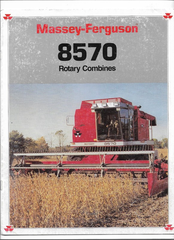 Original Massey Ferguson Model 8570 Rotary Combine Sales Brochure 187/490-25-2