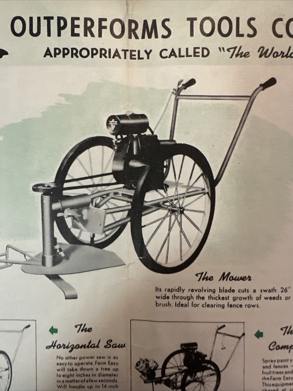 FARM EASY PRODUCTS MUNCIE INDIANA ORIGINAL BROCHURE MODEL C-1 BRUSH MOWER Scarce