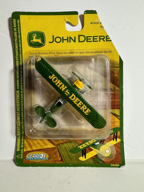 John Deere 2004 Airplane 1930’s Stearman Biplane Diecast Sealed By Gearbox