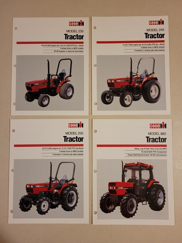 Case IH 235, 245, 255, and 885 Tractor Sales Literature/Brochure Package