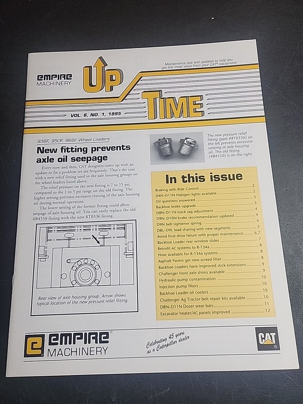CATERPILLAR EMPIRE MACHINERY UP TIME BROCHURE