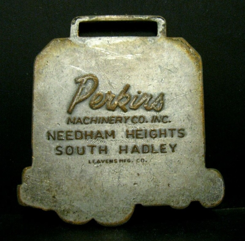 Caterpillar CAT Scraper Tractor PERKINS MACHINERY Advertising Watch Fob Leavens gallery