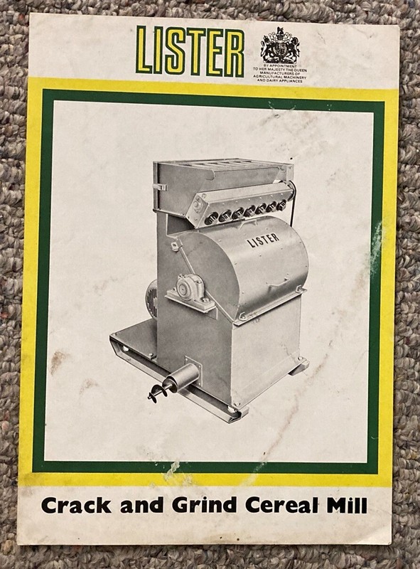 LA127 Lister Crack & Grind Cereal Mill Specification Sheet