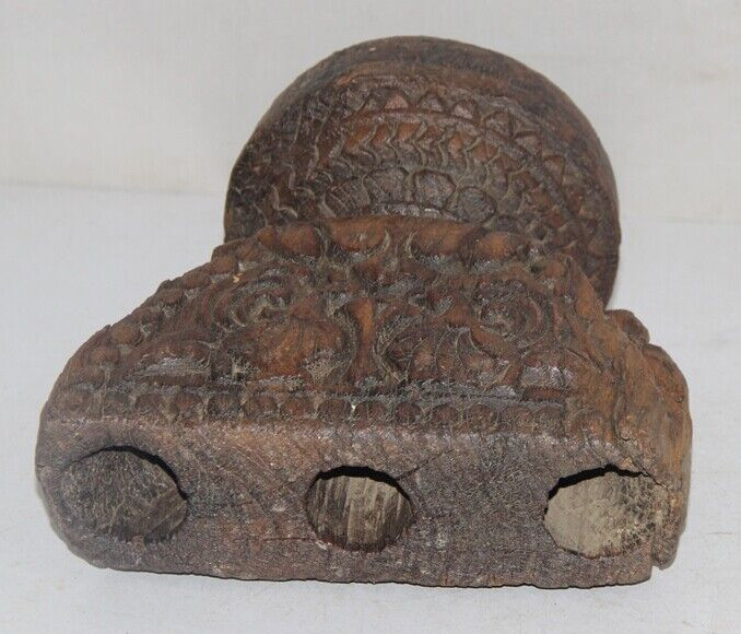Antique Wooden Agricultulal Seed Spreader Bijni Original Old Hand Carved gallery