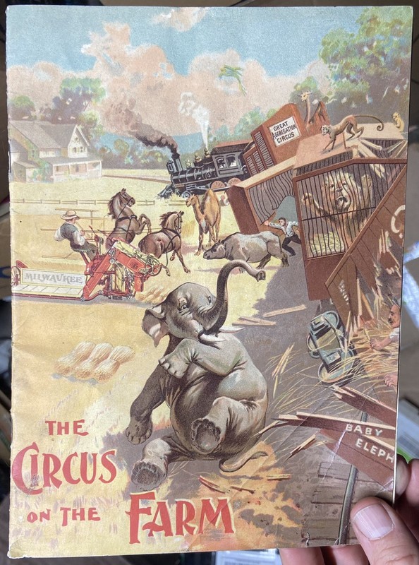 1895 MILWAUKEE HARVESTER Co. The CIRCUS on the FARM Catalog w/ Cartoons 24 Pages