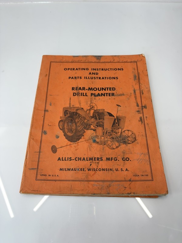 VTG 1960s ALLIS CHALMERS – REAR MOUNTED PLANTER -OPERATORS MANUAL / PARTS LIST