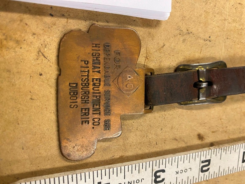 Vtg Allis-Chalmers tractor watch fob Highway Equipment Co Pgh dubois Advertising gallery