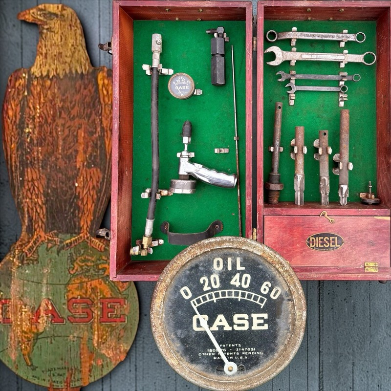 Vintage Case Tractor Diesel Compression Tools Farm Implement Advertising AG Sign