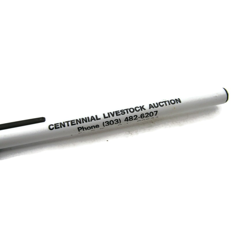 Vintage 1964 Fort Collins CO Centennial Livestock Auction Advertising Ballpoint