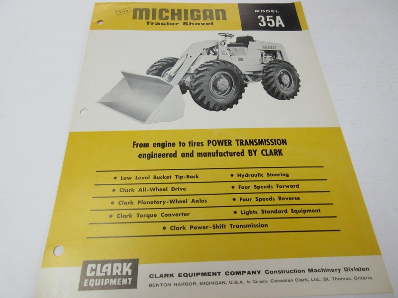 Clark Michigan 35A Tractor Shovel (Wheel Loader) 2 Page
