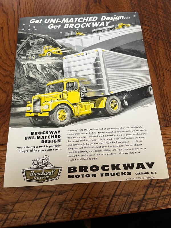 Brockway Uni-Matched Design Trucks For 1960 Brochure SMPA