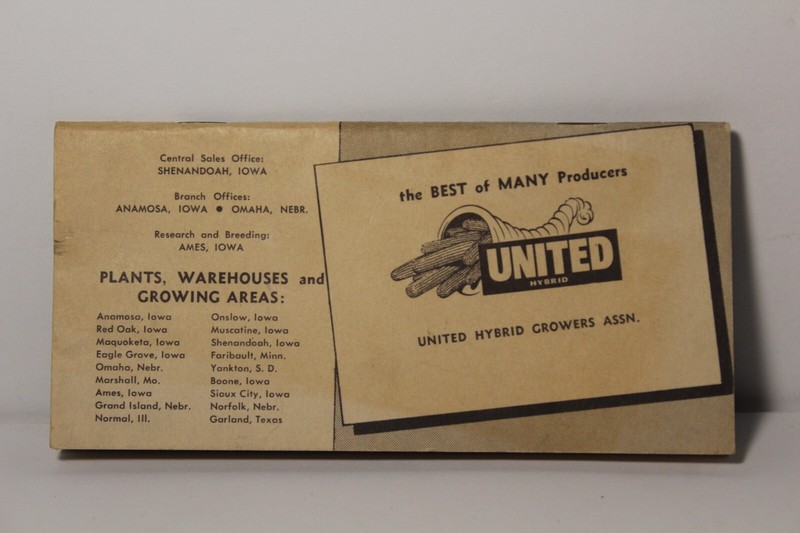 1948 Vtg United Hybrid Corn Seed Ledger Book Farmers Pocket Ames IA Anamosa Iowa gallery
