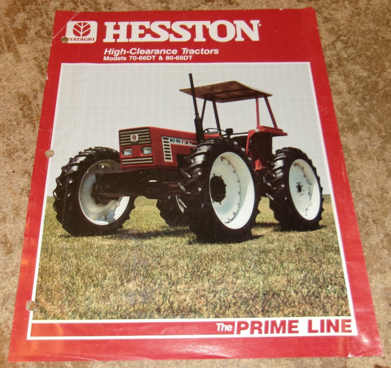vintage hesston high-clearance tractors 1 page brochure good used