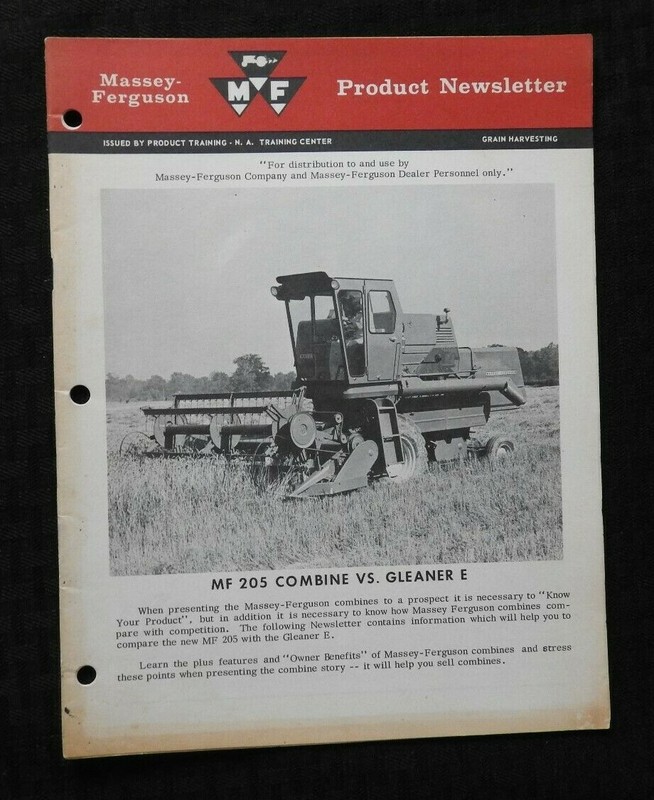 1966 MASSEY FERGUSON MF 205 COMBINE vs ALLIS CHALMERS GLEANER “E” PRODUCT MANUAL