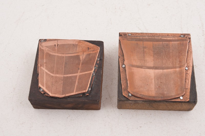 Pair Wooden Fruit Picker Orchard Baskets Printers Block Advertising(A5L-18)Berry